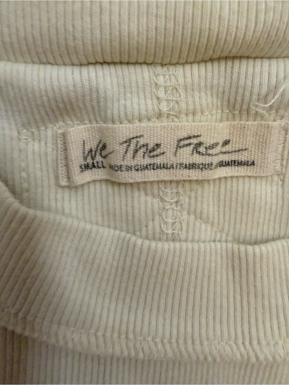 We The Free Cream Ribbed Tank Top - Picture 3 of 4
